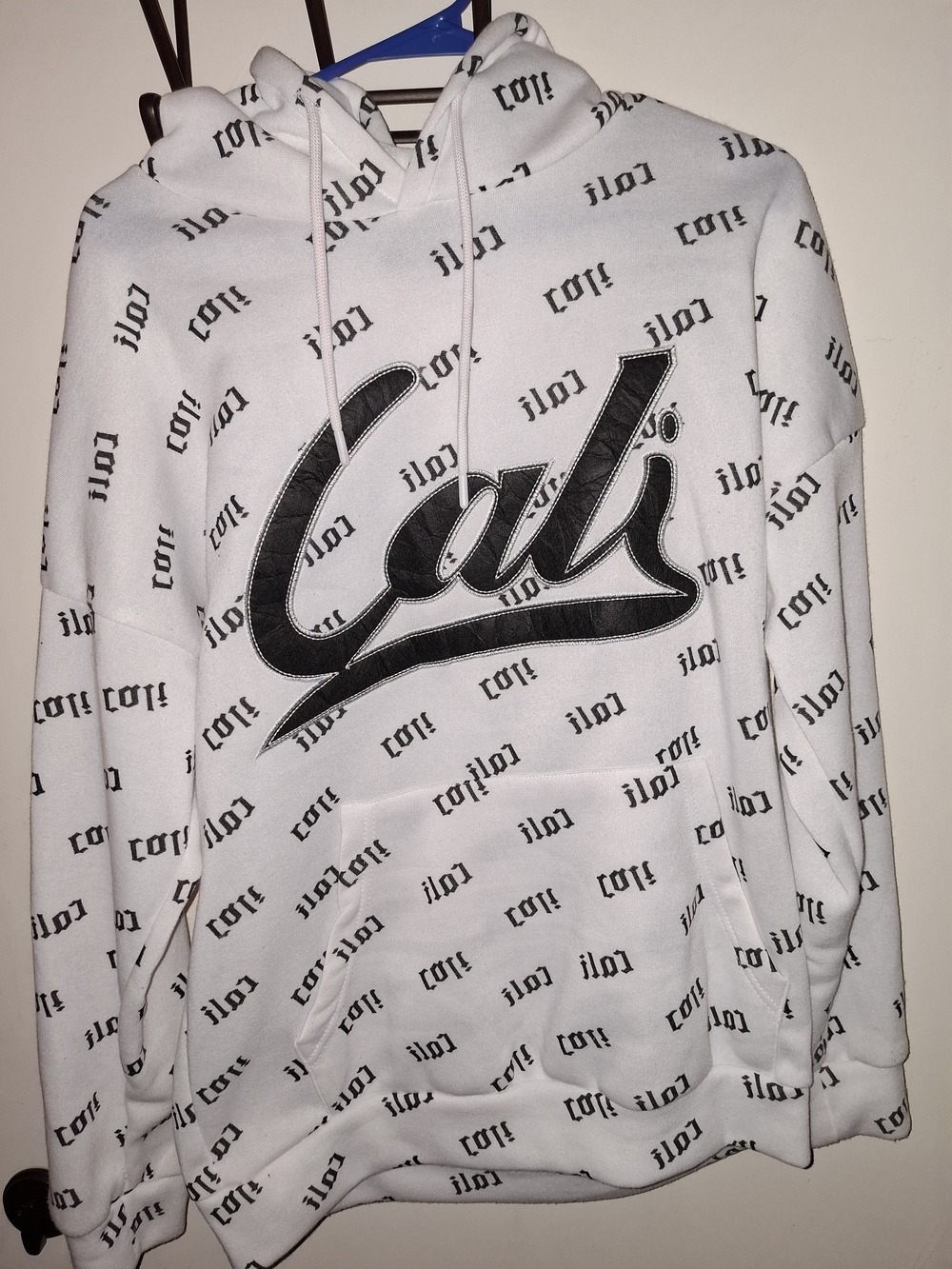 Original Deluxe White Hoodie with Black 'Cali' Script